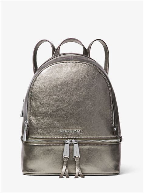 michael kors reah backpacks canada|Rhea Medium Metallic Leather Backpack .